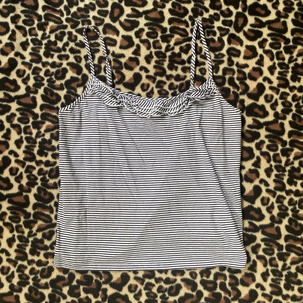 Black and white striped Talbots tank top